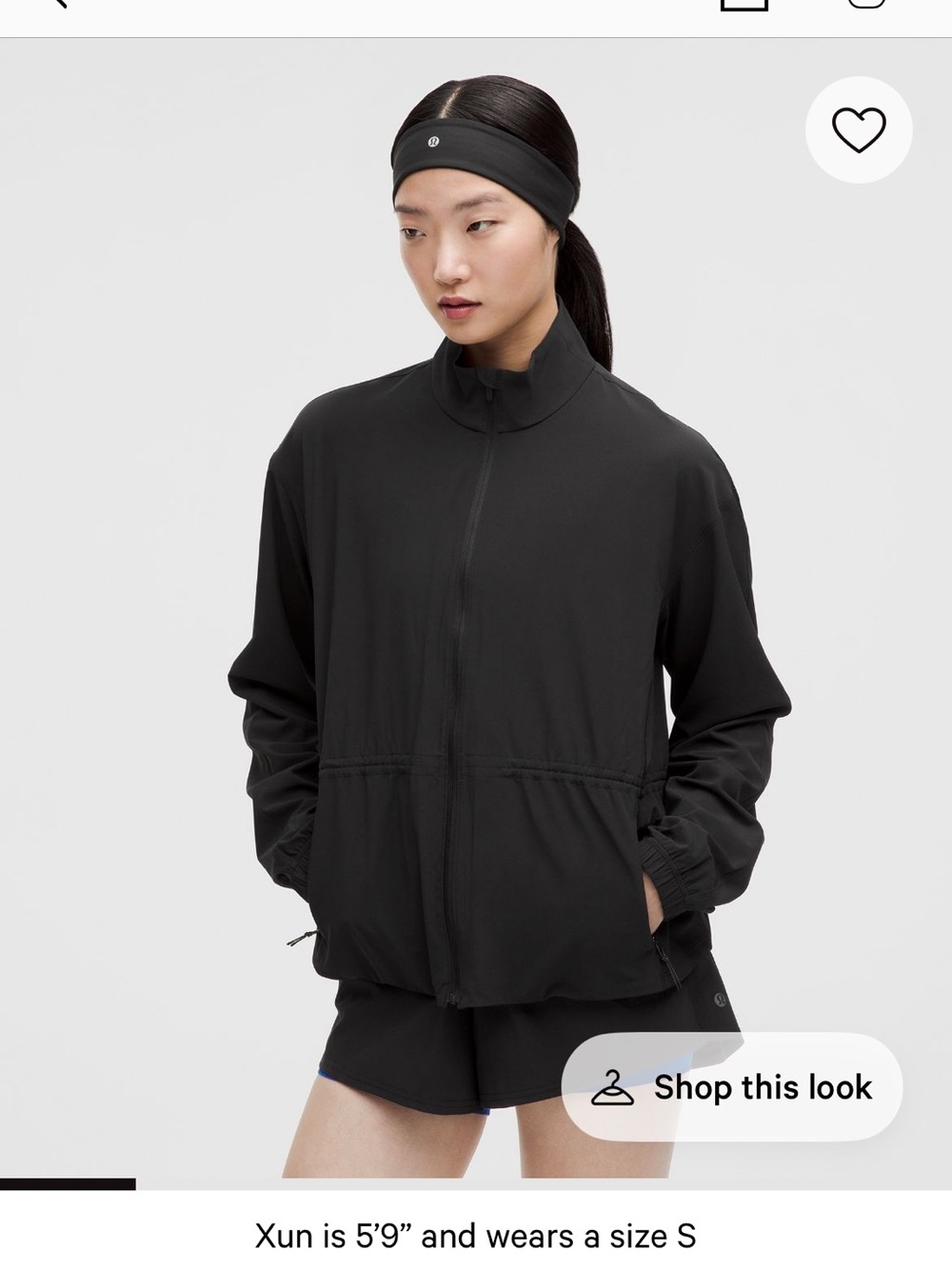 Lululemon UV-Protective Cinch-Waist Running Jacket - Black